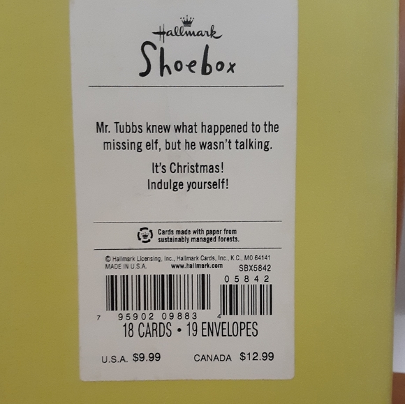 New Shoebox Hallmark Christmas Cards Cat - Picture 2 of 2